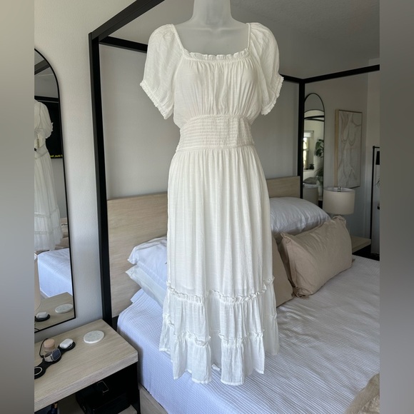Speed Limit Fairycore Cottagecore White Tie-Back Maxi Dress - Picture 1 of 9